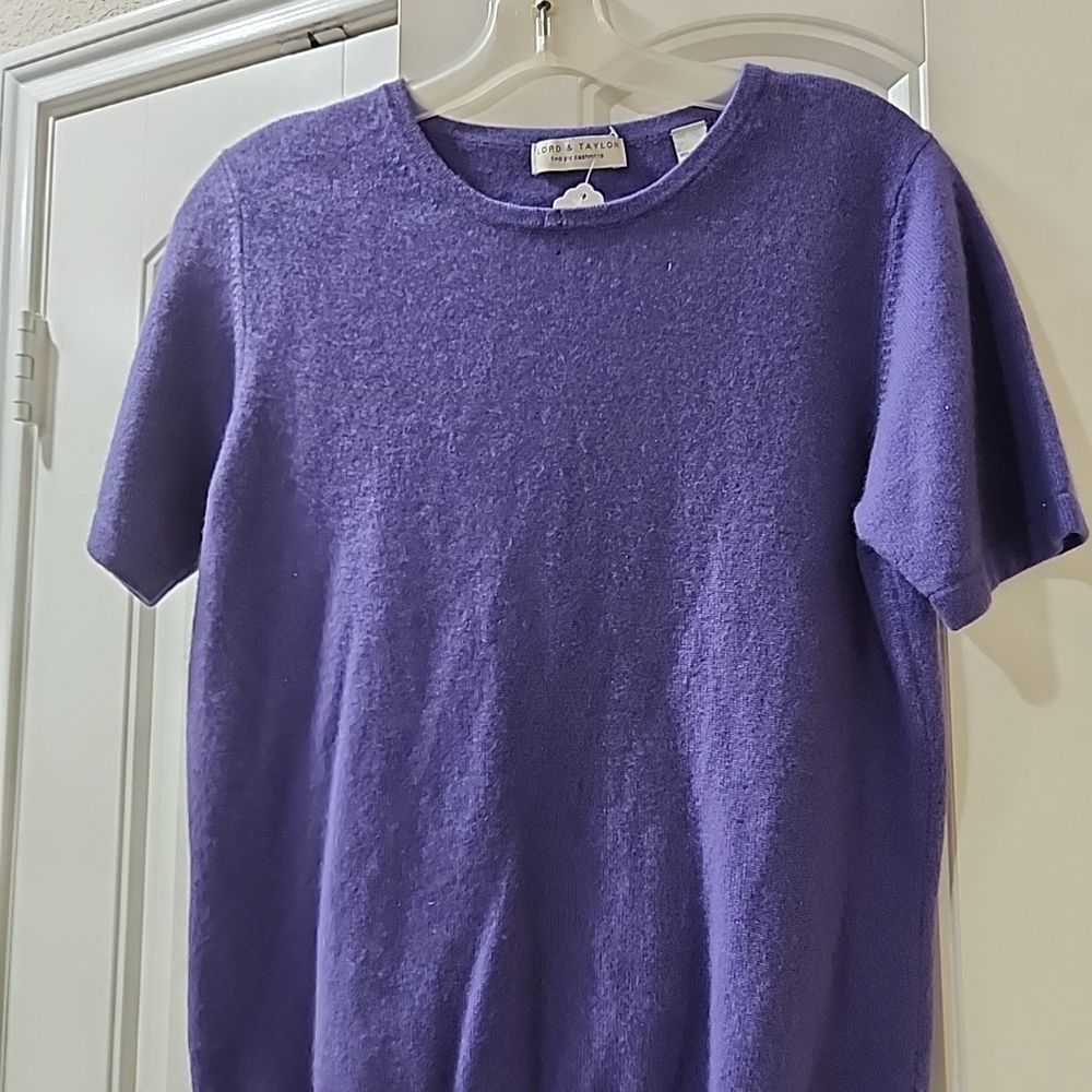 Lord & Taylor Violet 100% Cashmere Sweater.